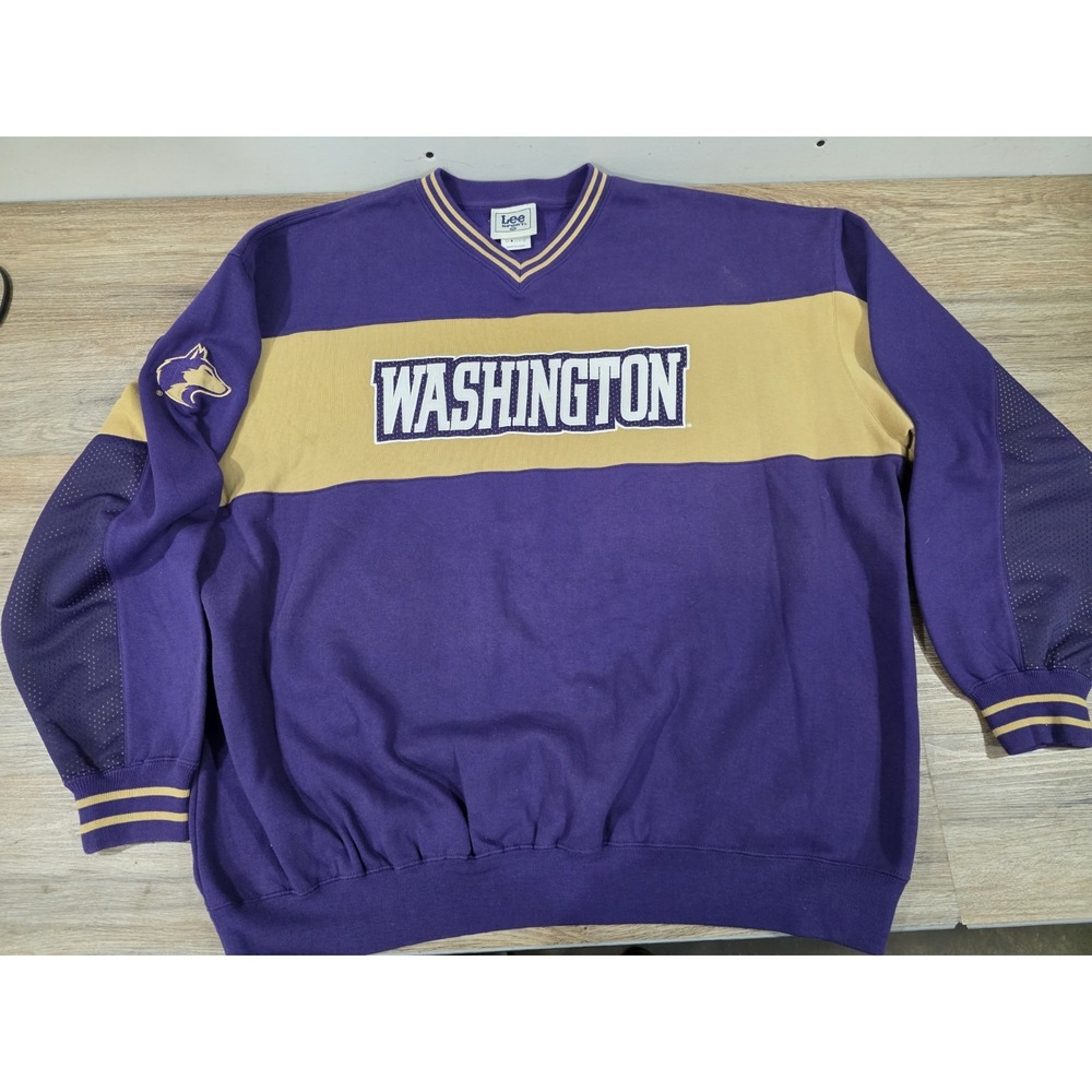 Vintage Lee Sport Washington Huskies Crewneck Sweatshirt Purple UW Logo 90s